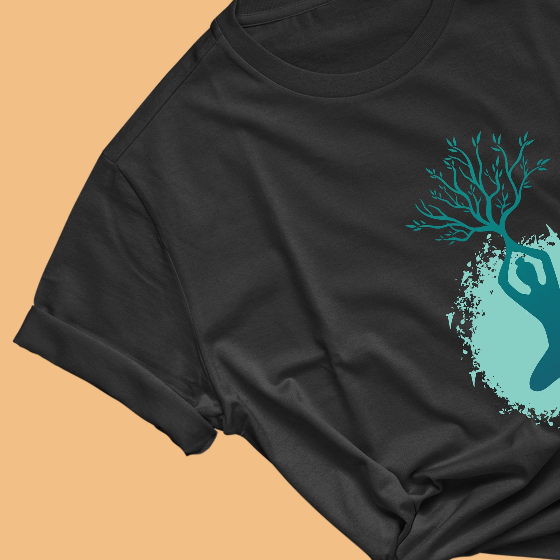 tree-pose-yoga-black-women-s-yoga-printed-tshirt-gogirgit-com