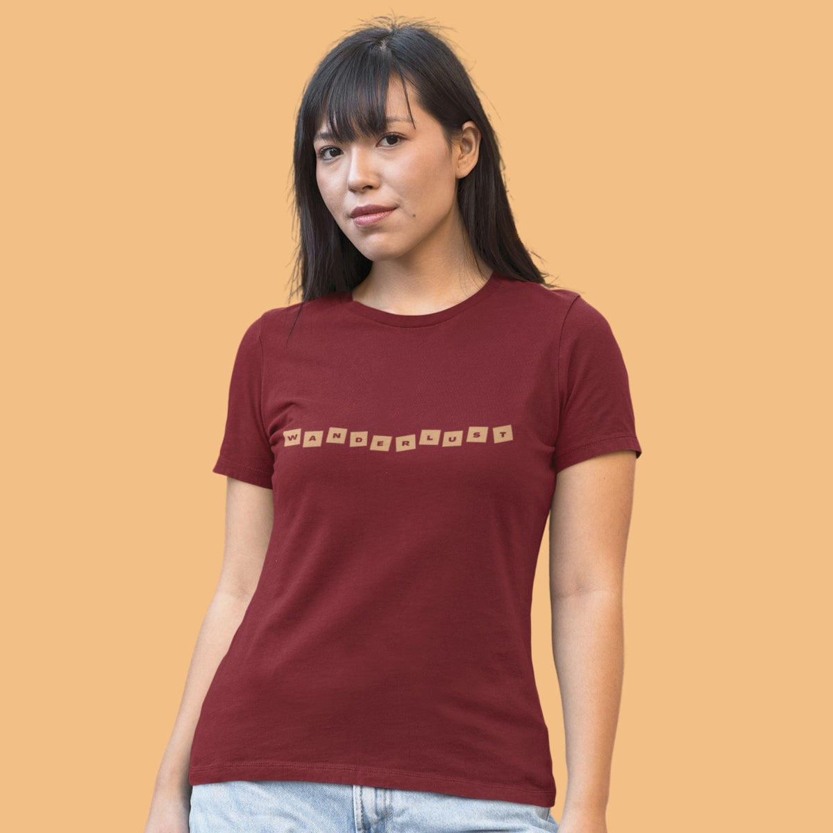 wanderlust-maroon-travel-tshirt-for-women-gogirgit1