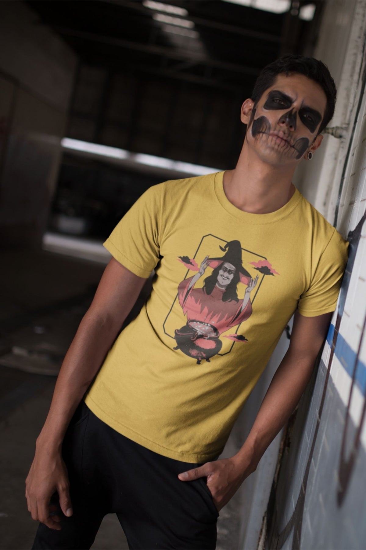 Cooking Witch Halloween Yellow T-shirt
