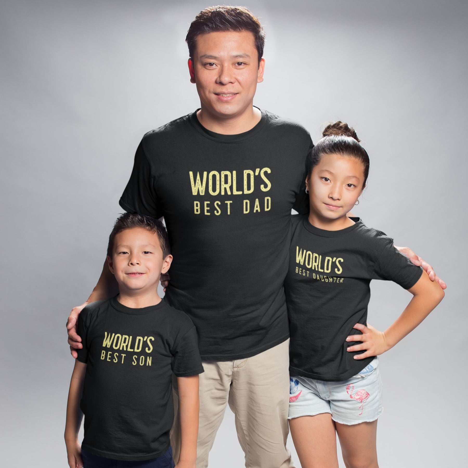 Worlds's Best Dad And Son Matching Black Tshirts