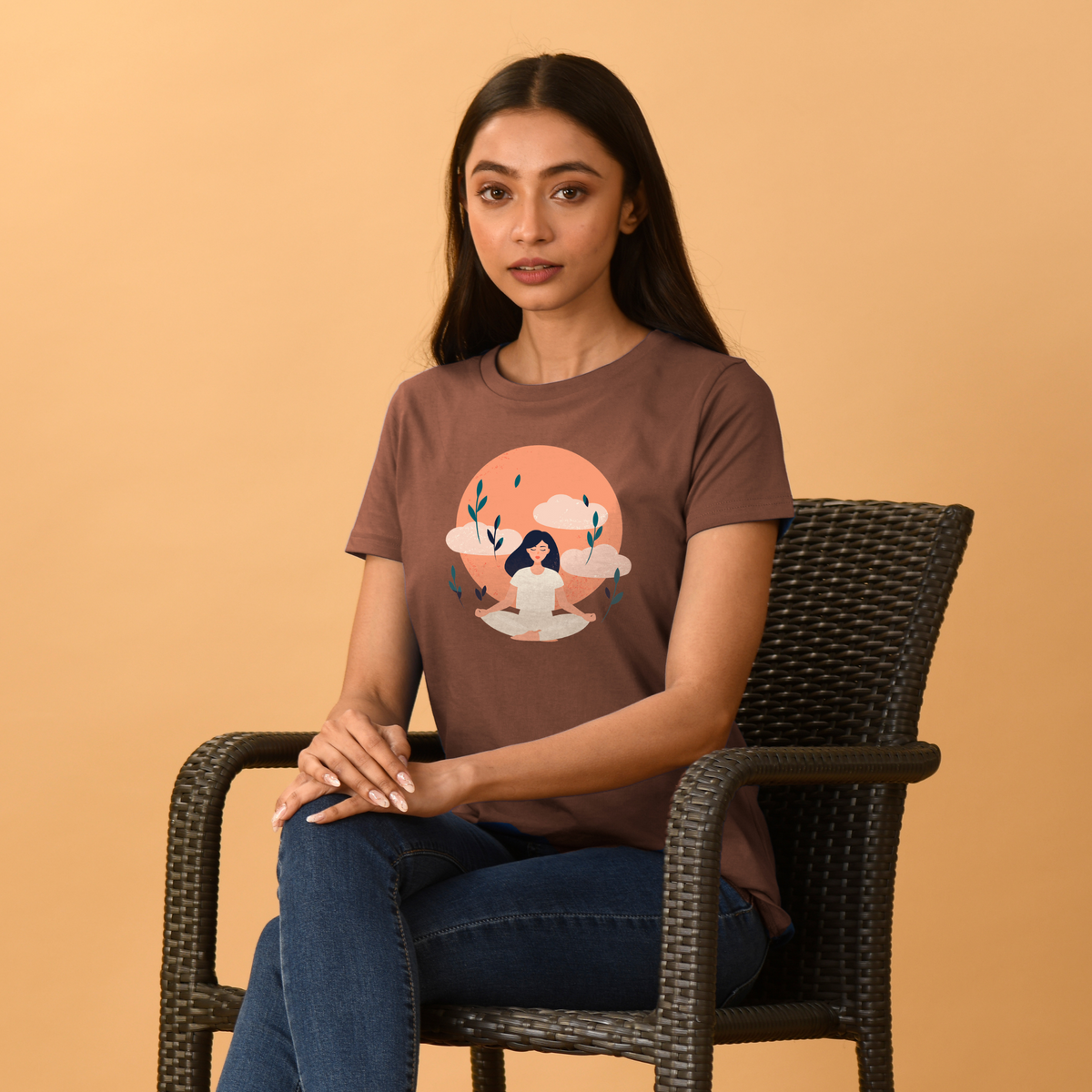 yoga-girl-coffee-brown-women-cotton-yoga-printed-tshirt-gogirgit-com_7