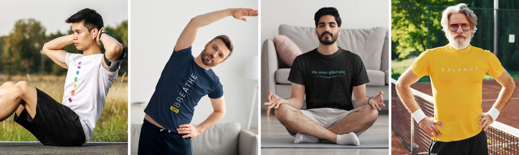 Bedstefar offset rynker Men's Yoga Cotton T-shirt Collection From Gogirgit