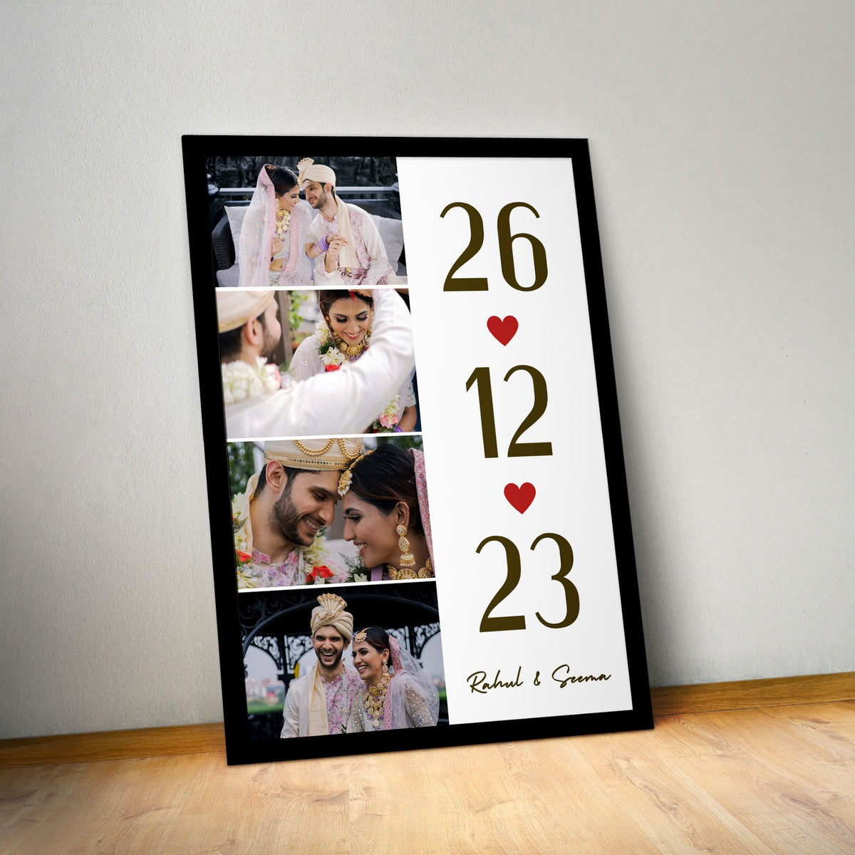 Wedding Date & Photo Personalized Poster Frame