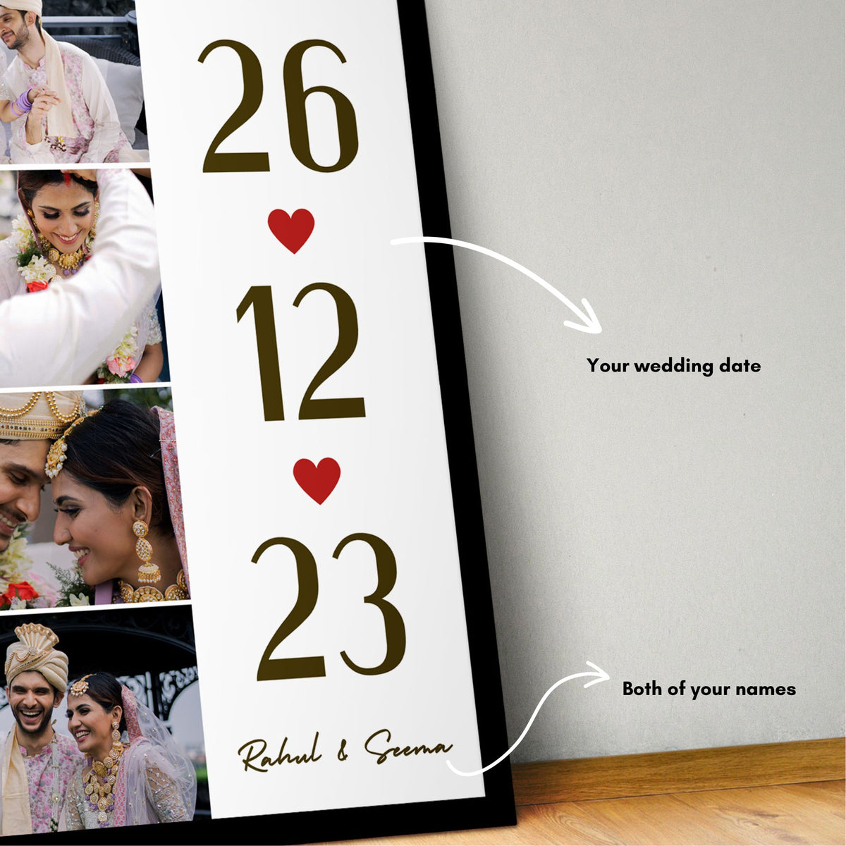 Wedding Date & Photo Personalized Poster Frame