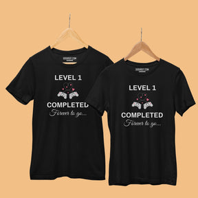 Forever-To-Go-Anniversary-Celebration-Personalised-Couple-T-shirts-Gogirgit-Hanging