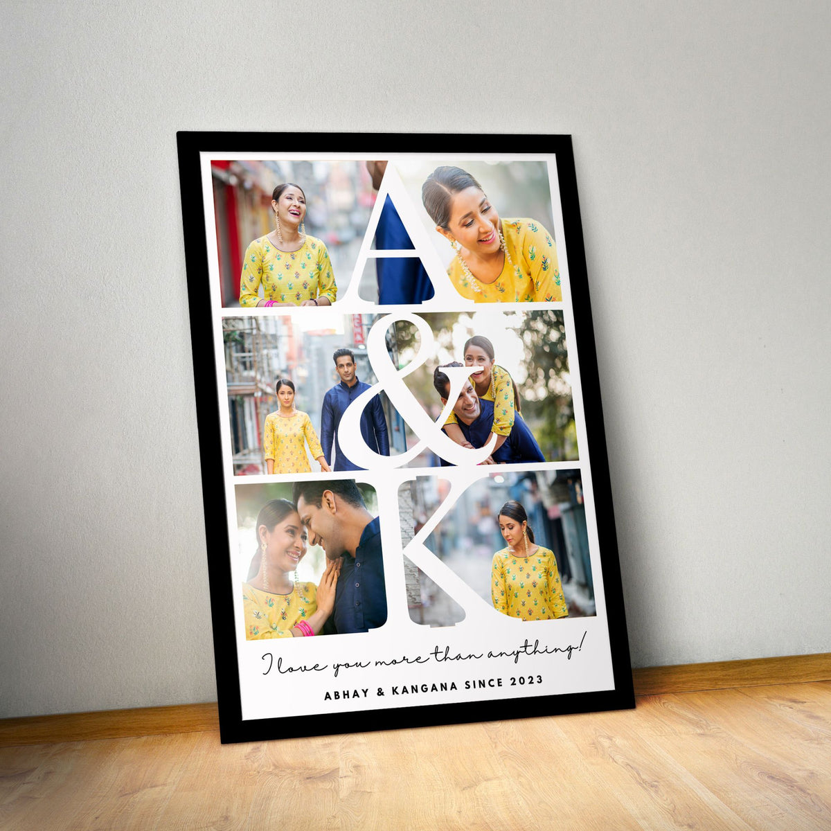 Personalised Special Note, Initial, Name, Wedding Year, Photo Poster Frame