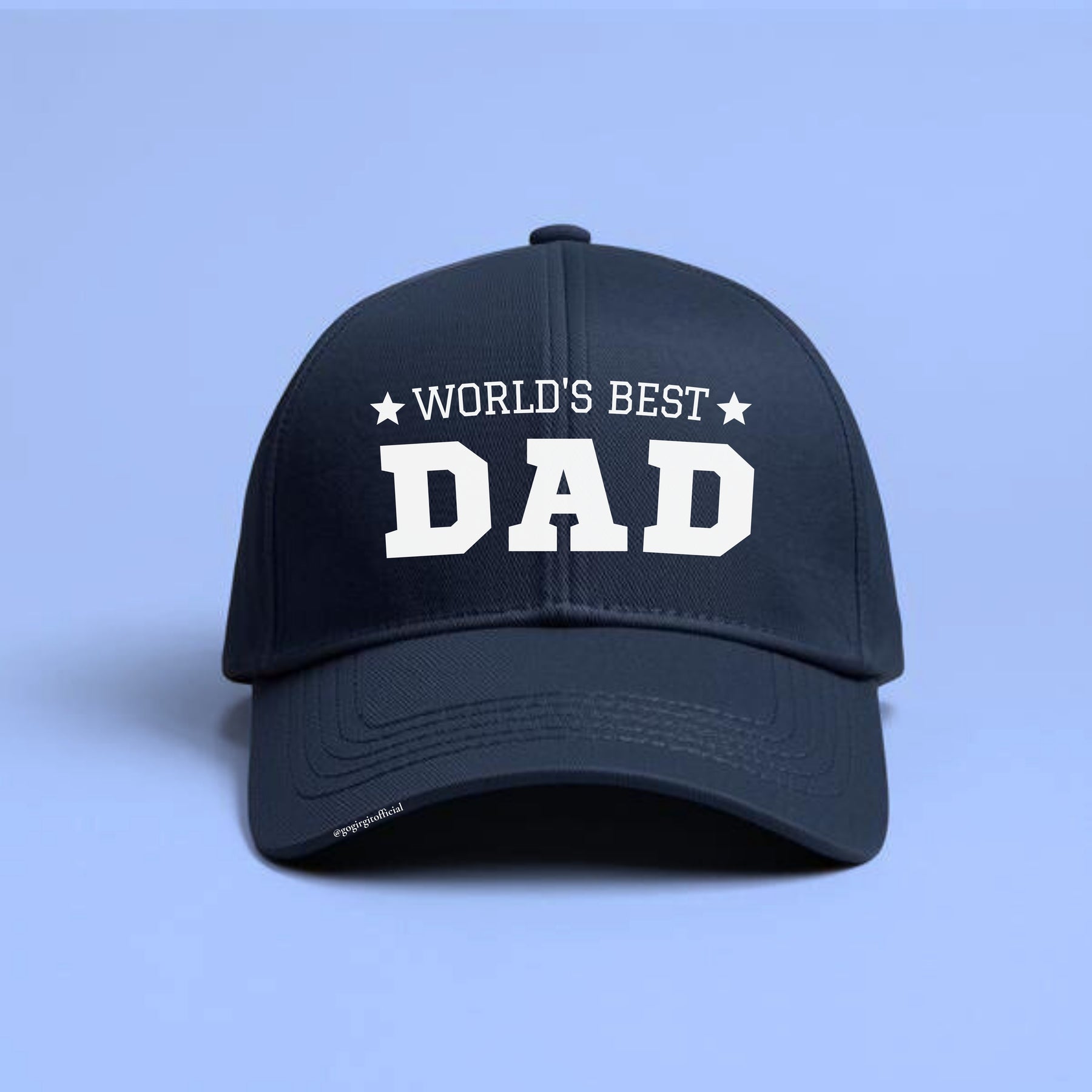 World's Best Dad navy blue cotton baseball cap Father's Day gift — Gogirgit
