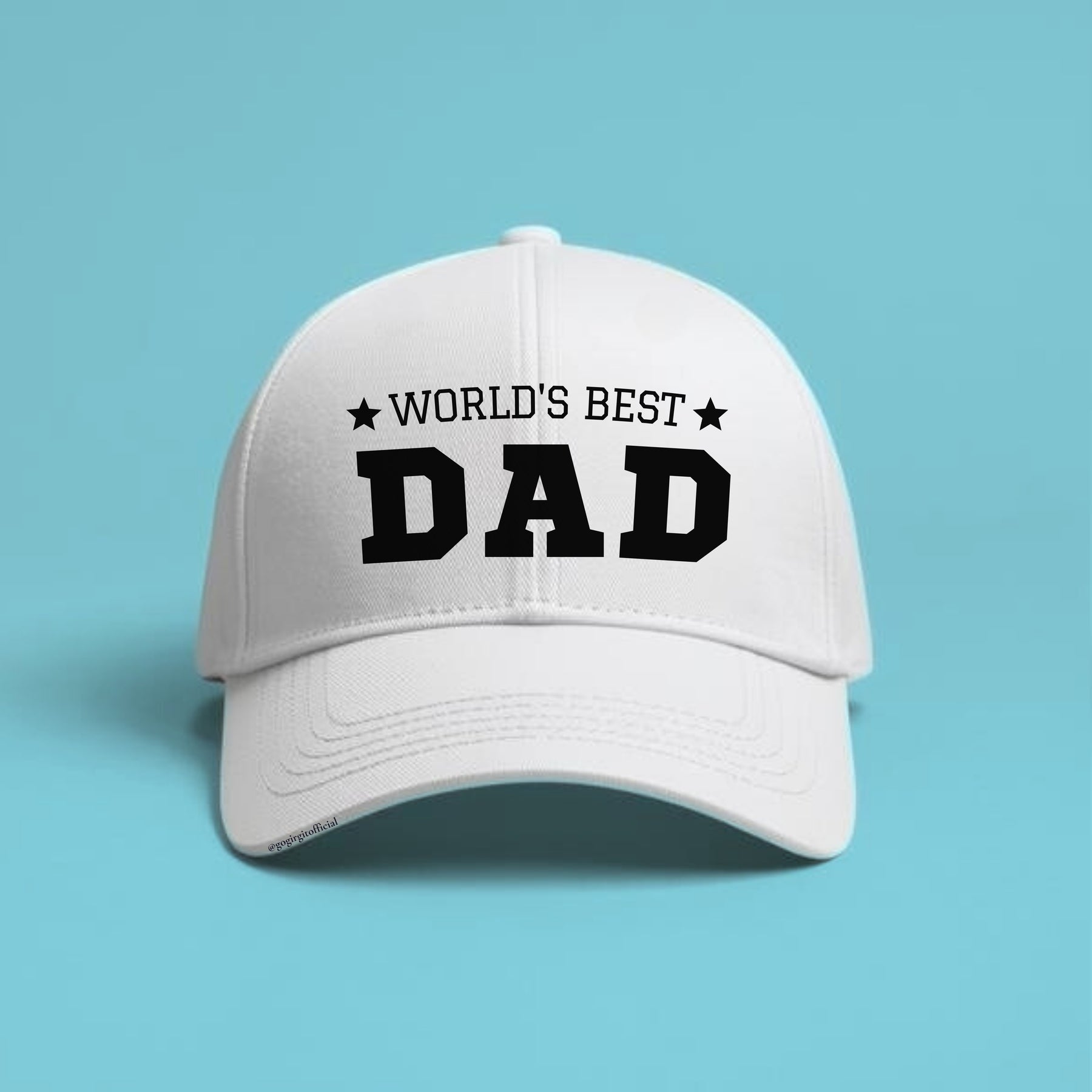 World's Best Dad white cotton baseball cap birthday gift for dad — Gogirgit