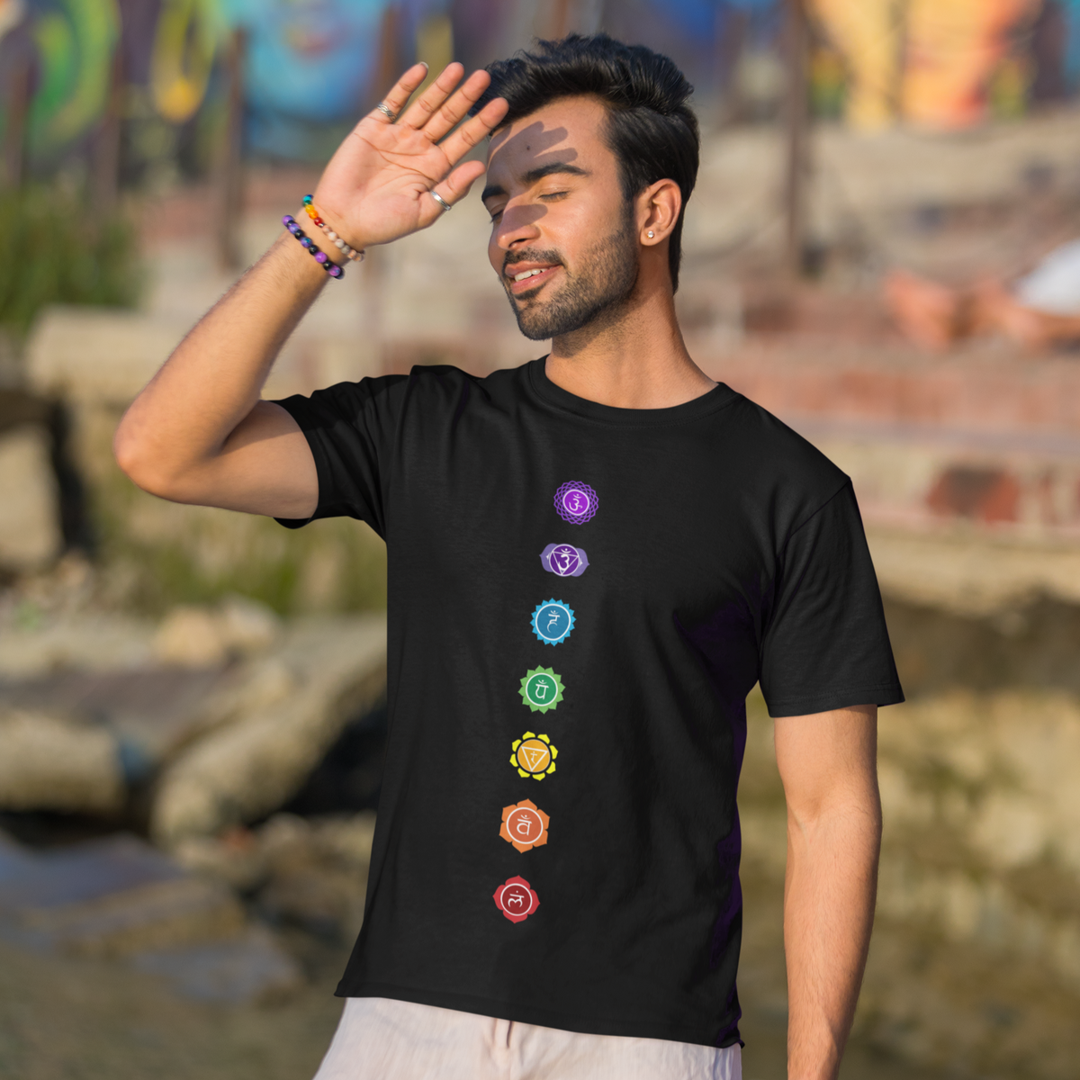 Chakra-Unisex-Yoga-T-shirt-for-men-black