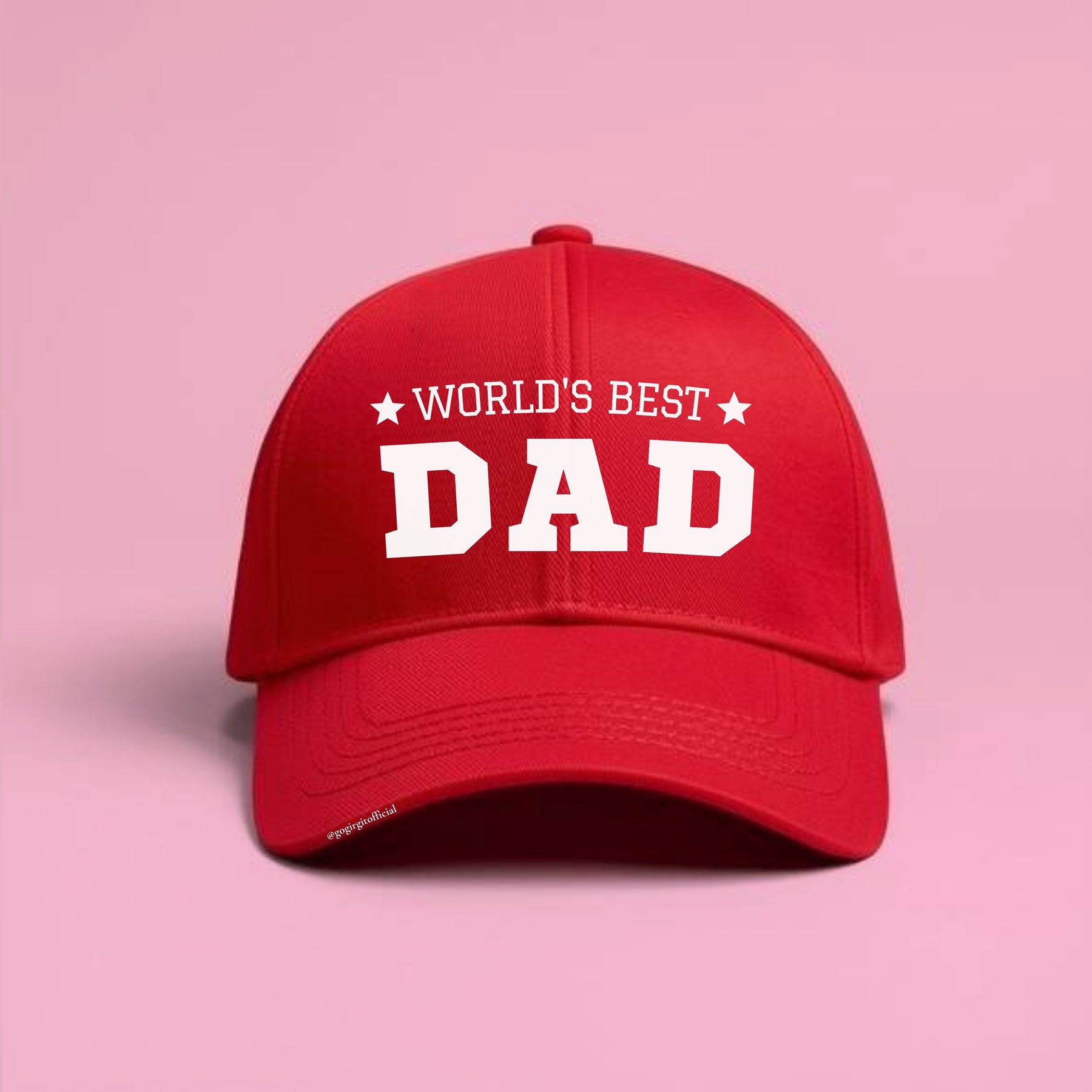 World's Best Dad red cotton baseball cap gift for baba — Gogirgit