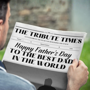 Personalised newspaper gift for dad Father's Day Indian father holding newspaper — Gogirgit