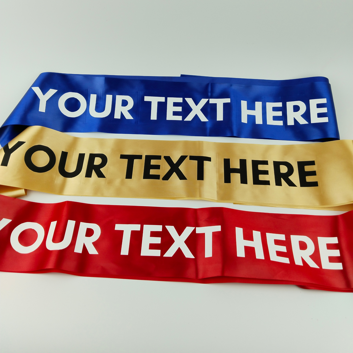 Personalized Satin Sash for Celebrations, 3.9 Inch Wide, Custom Text and Colors