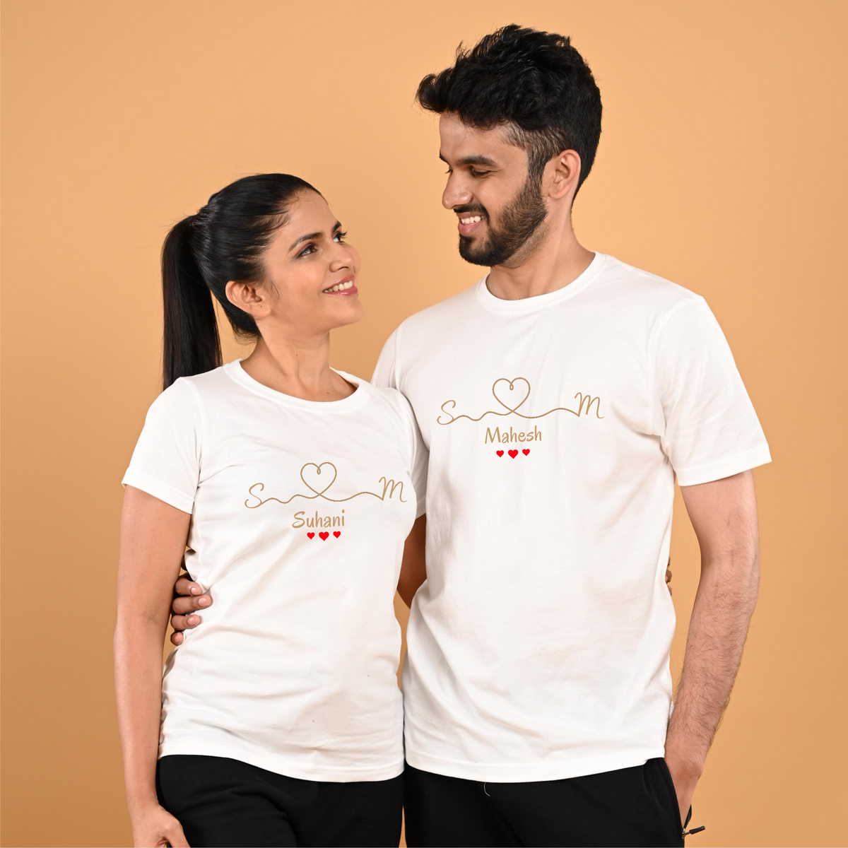 Printed t shirts for couples on sale