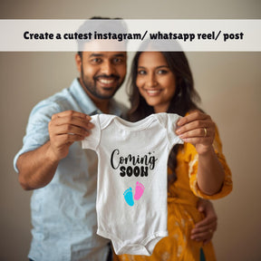 Baby Coming Soon Romper Bodysuit — Pregnancy Announcement & Baby Shower Photoshoot Prop