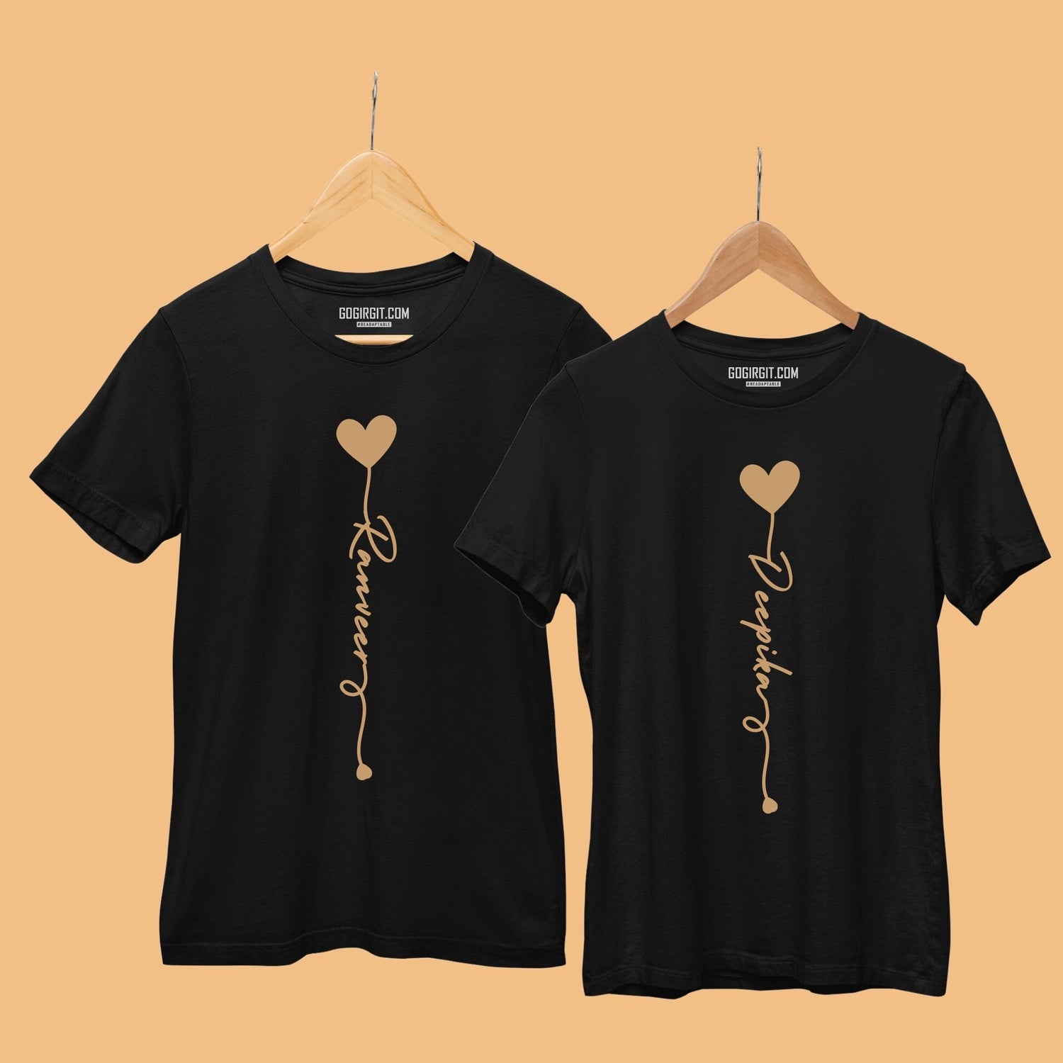 Balloon Thread Name Personalised Couple T-Shirts From Gogirgit