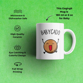 Babycado baby mug small size 180 ml cute avocado design for newborn theme