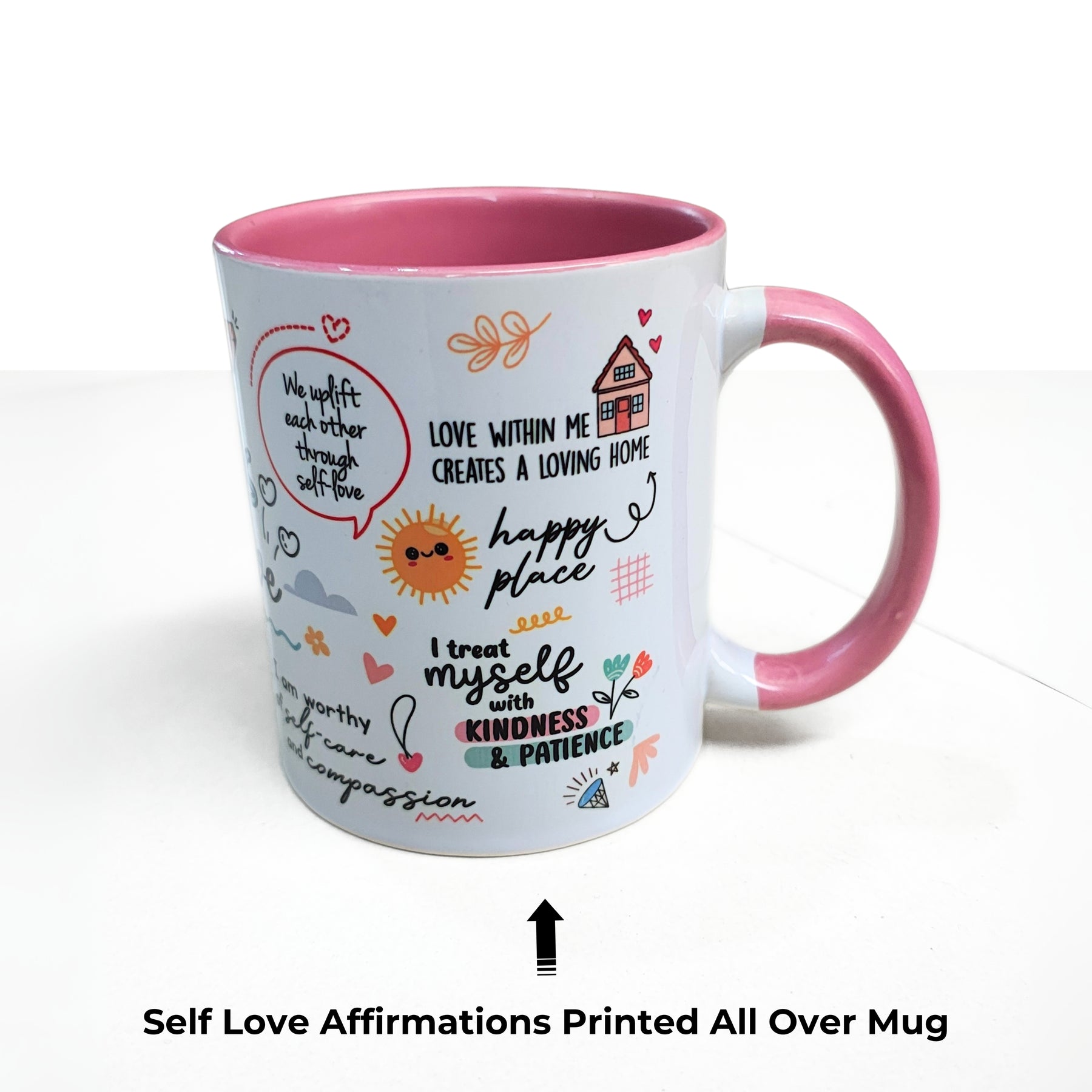 Mom's Self Love Affirmation mug front view all over print 330ml — Gogirgit