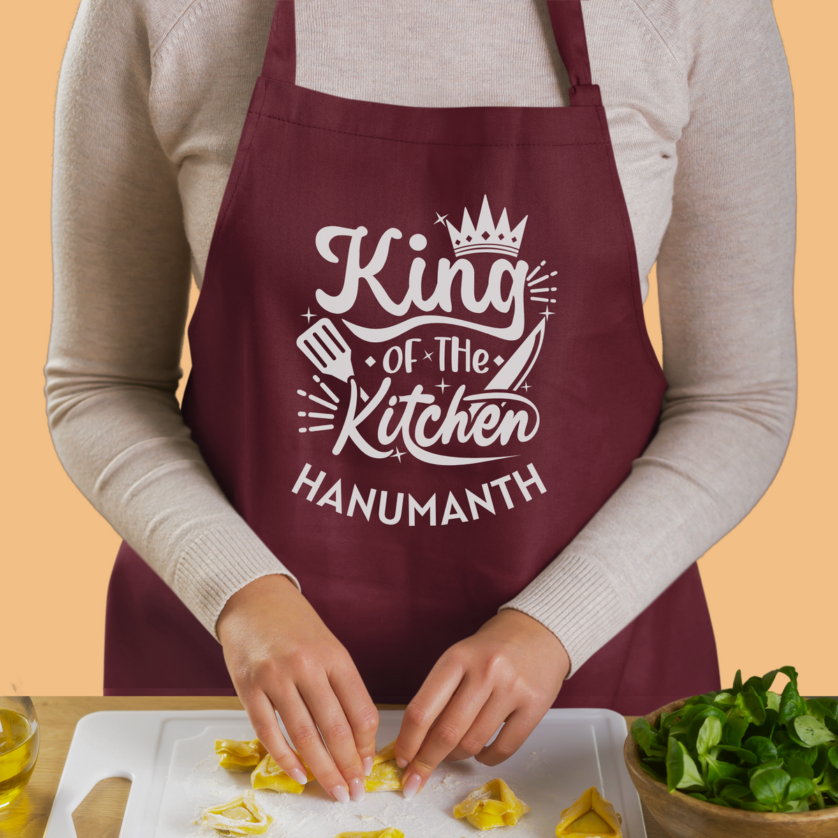 King-Of-The-Kitchen-Personalised-Cotton-Apron-Maroon-Gogirgit