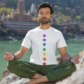 Chakra-Unisex-Yoga-T-shirt-for-men-white