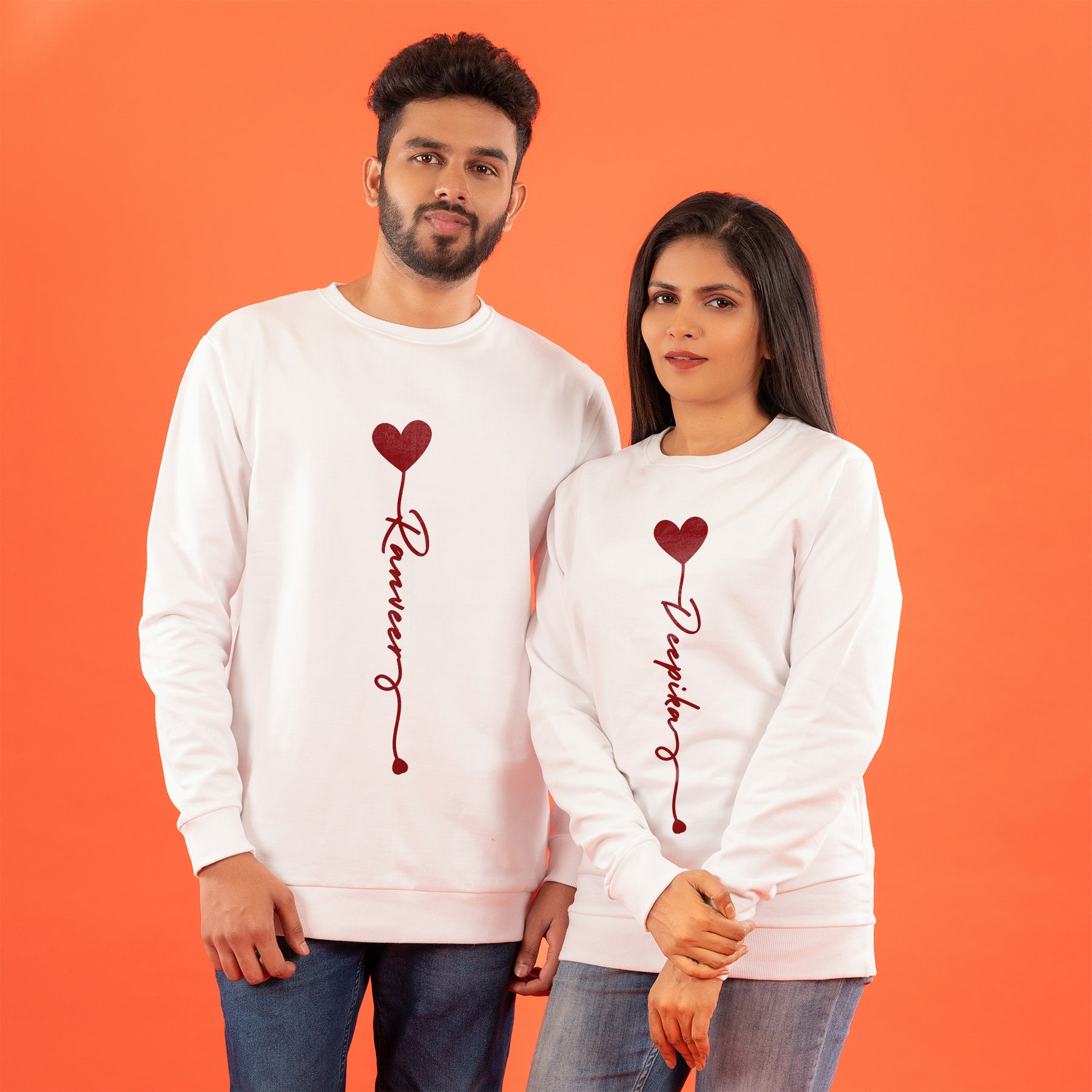 Custom Embroidered Initial T-Shirts - Anniversary Couple Matching