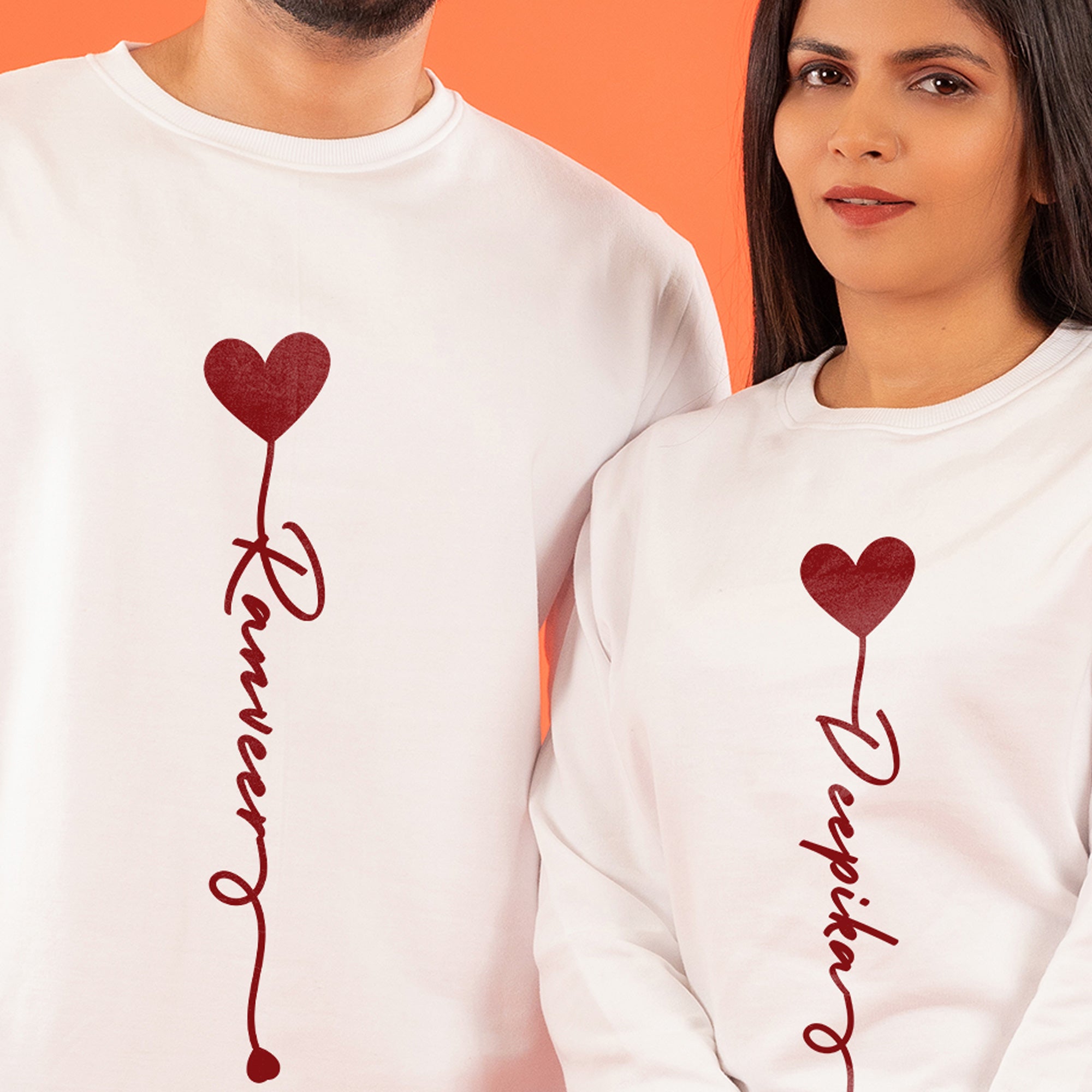 Baloon Thread Name Personalised Couple Sweatshirt - Gogirgit