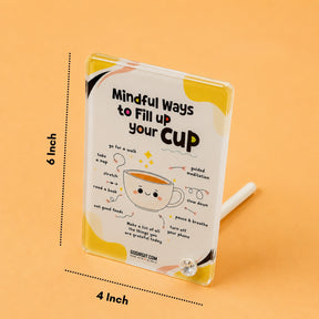 Fill Your Cup Acrylic Motivational Frame – Self Care Desk Decor & Gift for Her