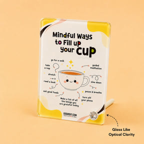 Fill Your Cup Acrylic Motivational Frame – Self Care Desk Decor & Gift for Her