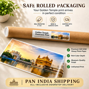 Golden Temple poster safely packed in protective tube for PAN India shipping
