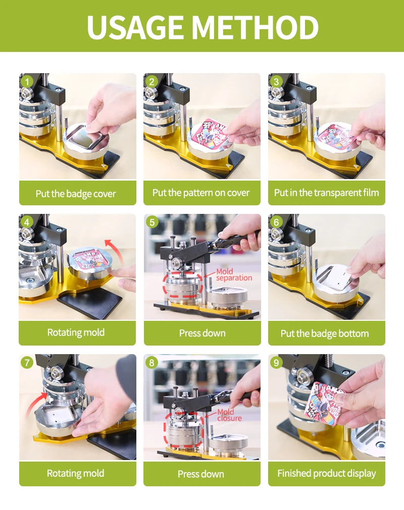 55MM Badge Making Machine Fridge Magnet & Pin Button