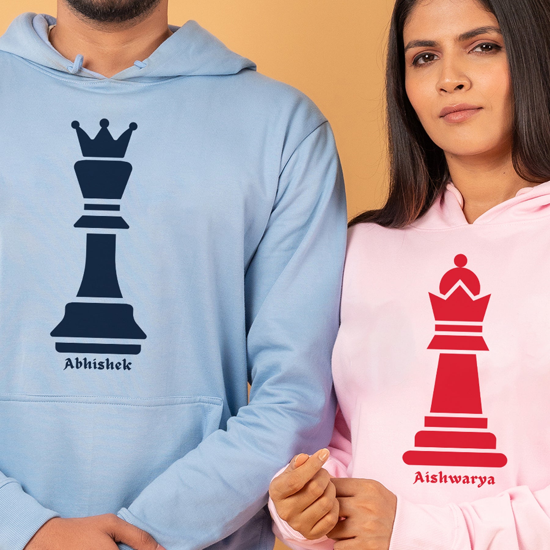 King-queen-personalised-name-couple-hoodies-for-pre-wedding-photoshoot-and-anniversary-closeup-gogirgit