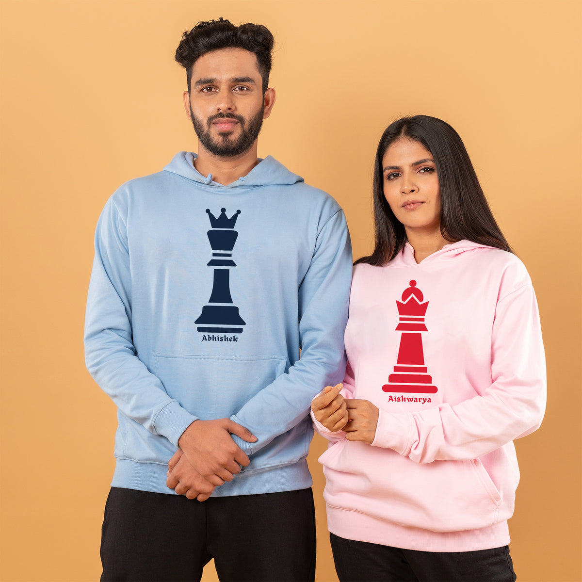 King-queen-personalised-name-couple-hoodies-for-pre-wedding-photoshoot-and-anniversary-gogirgit