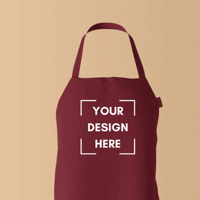 Personalised Apron Maroon Color With Name Text Photo Logo