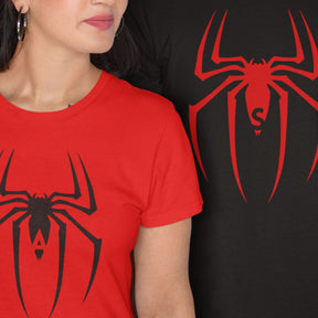 personalized-spider-initials-black-and-red-cotton-couple-tshirts-gogirgit-com