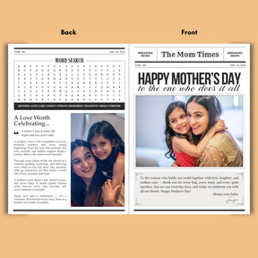 personalised mothers-day-newspaper gift custom photo gift for mom