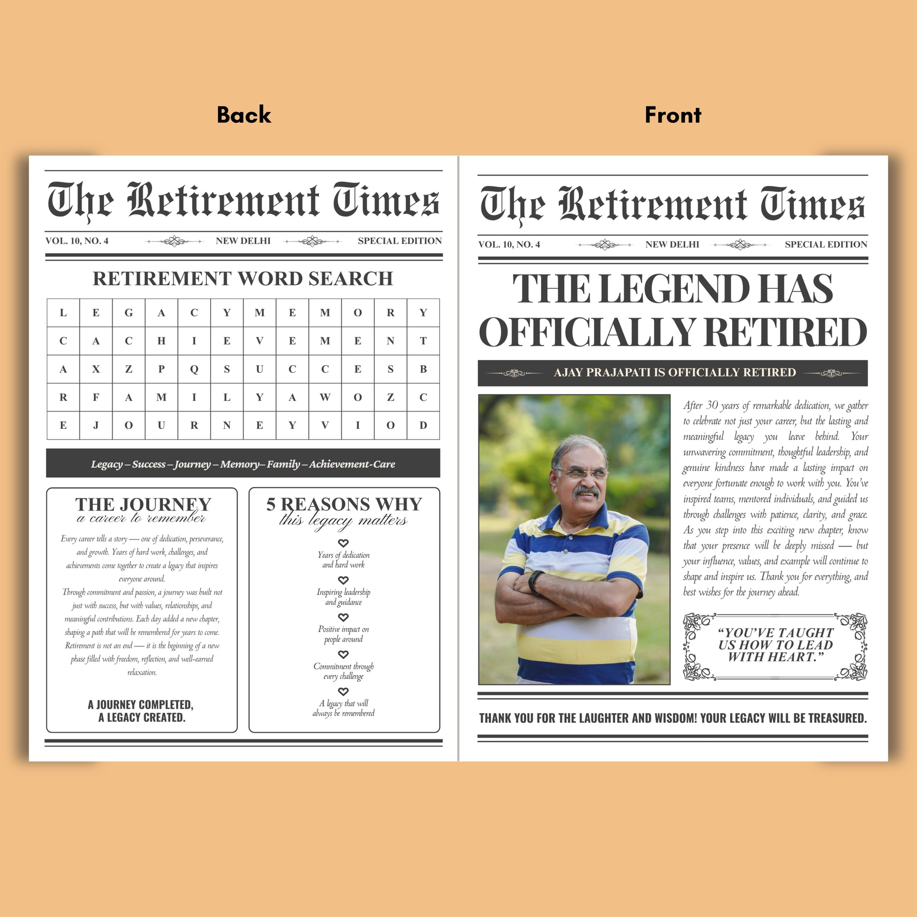 personalised retirement newspaper farewell gift custom retirement announcement 3