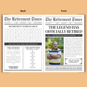 personalised retirement newspaper farewell gift custom retirement announcement 3