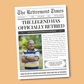 personalised retirement newspaper farewell gift custom retirement announcement 2