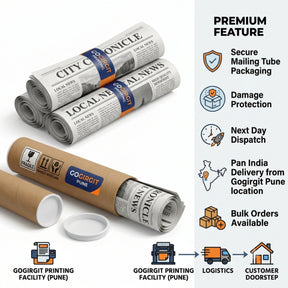 custom newspaper packed in secure mailing tube to protect from damage gogirgit