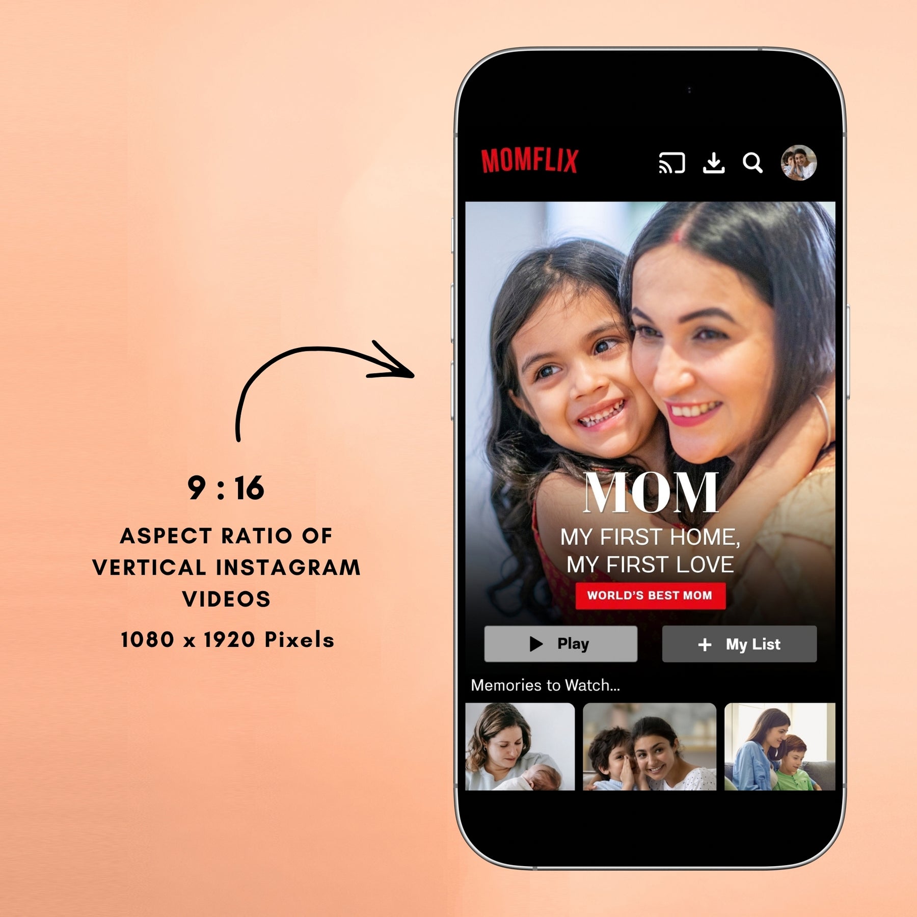MOMFLIX Personalised Streaming Style  Birthday Video Gift | For Sharing On Whatsapp Instagram Gogirgit