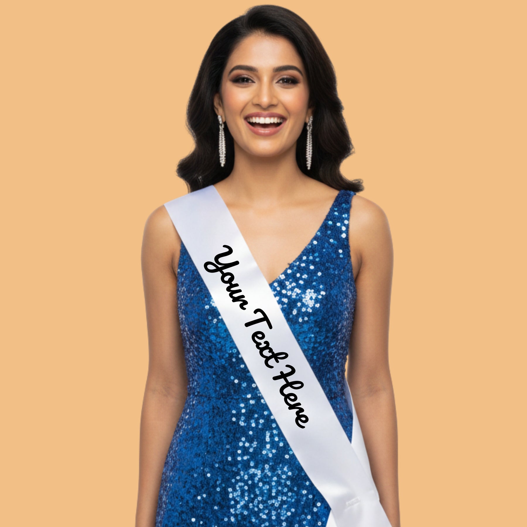 Personalized Satin Sash for Celebrations, 3.9 Inch Wide, Custom Text a