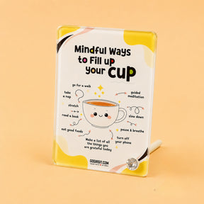 Fill Your Cup Acrylic Motivational Frame – Self Care Desk Decor & Gift for Her