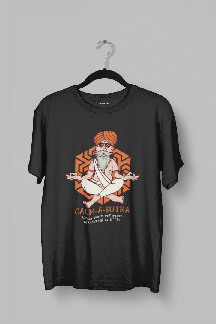 Calm Sutra Yogi Man Men's Half Sleeve Yoga T-shirt - GOGIRGIT.COM