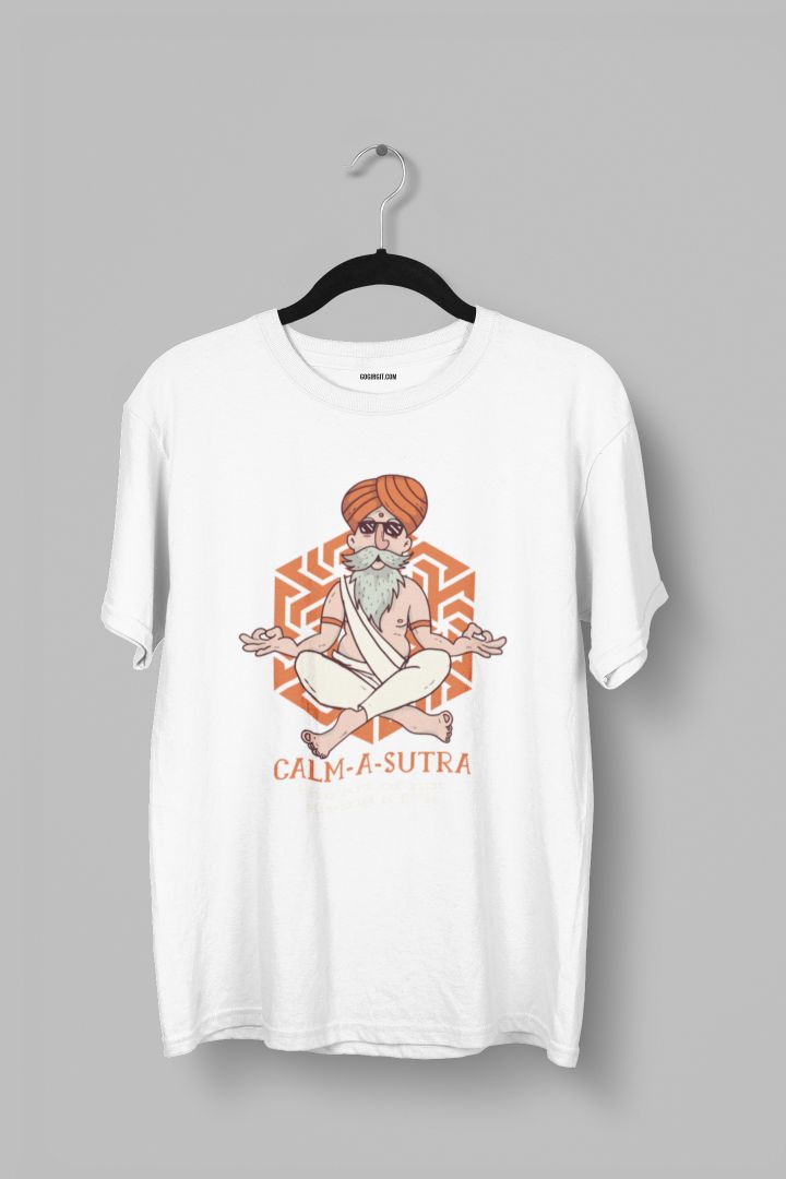 Calm Sutra Yogi Man Men's Half Sleeve Yoga T-shirt - GOGIRGIT.COM