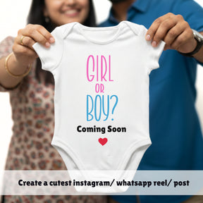 Baby Coming Soon Romper Bodysuit — Pregnancy Announcement & Baby Shower Photoshoot Prop
