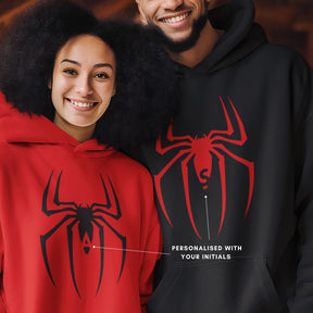 gogirgit-Personalised-Initials-Spider-Hoodies-For-Men-Women-red-black-closeup
