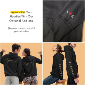 King & Queen Embroidered Couple Hoodies