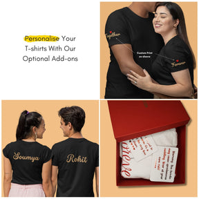 Raja Rani Chess Theme Personalised Couple T-shirts