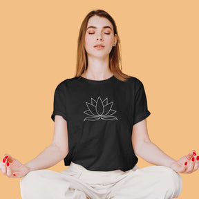Lotus Leaf Stroke Women Yoga T-shirt
