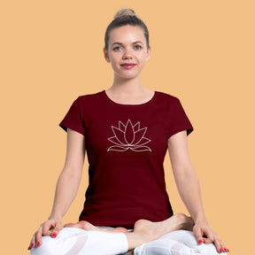 lotus-women-maroon-printed-yoga-tshirt-gogirgit-com