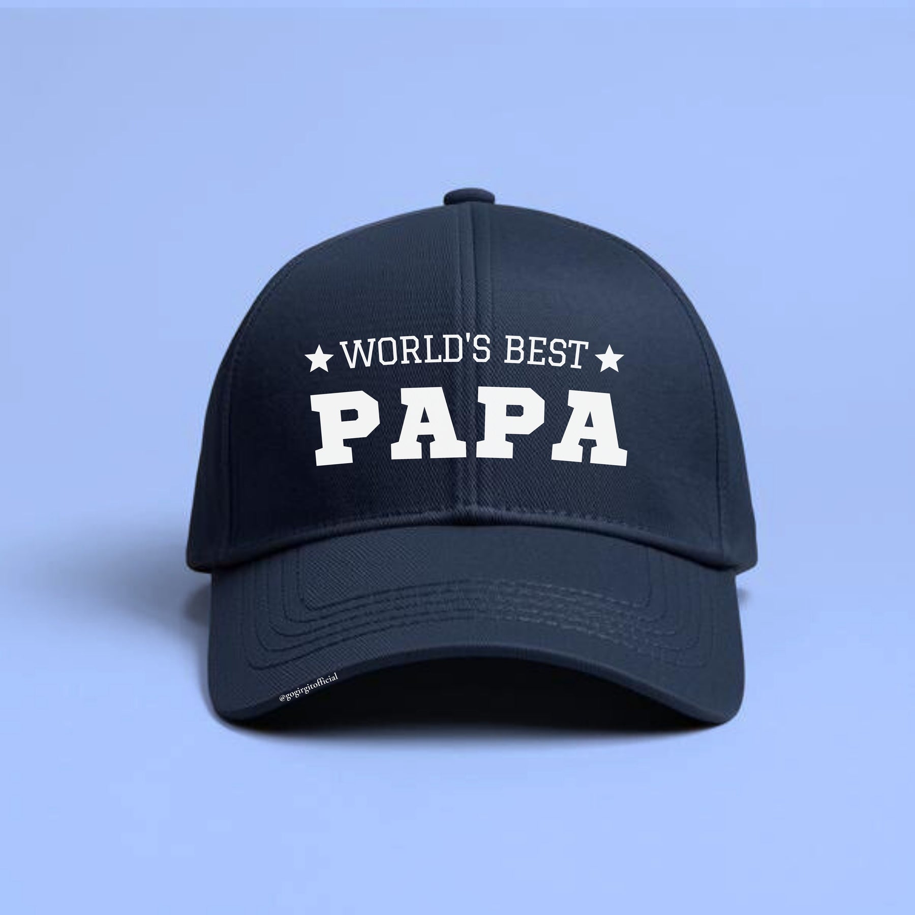 World's Best Papa navy blue cotton baseball cap Father's Day gift — Gogirgit